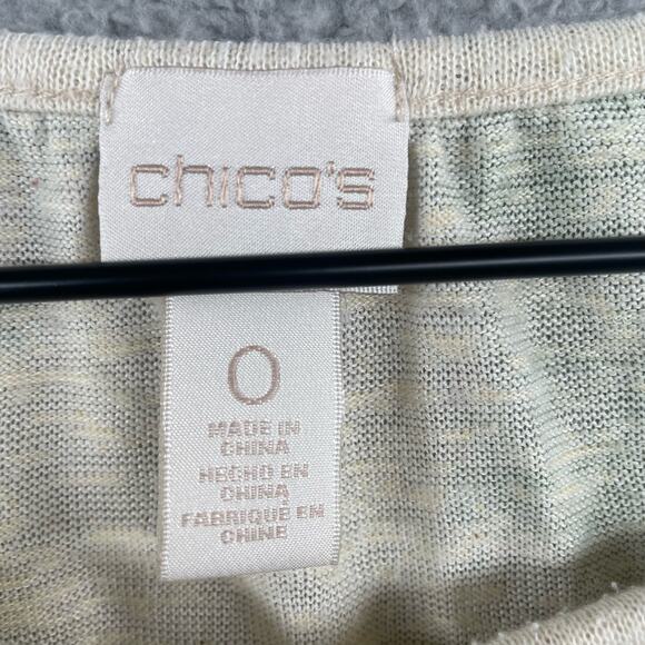 CHICO'S Boho Top Women's 0 Small Abstract Artsy Print Casual Lightweight - Picture 5 of 10